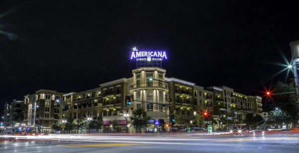 Americana street view at night